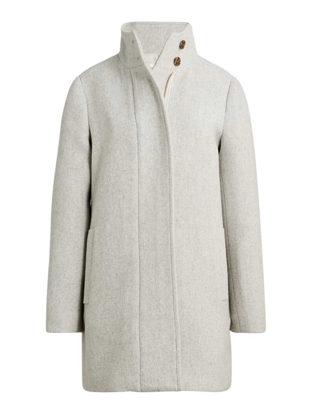 J. Crew button neck city coat 22 light gray